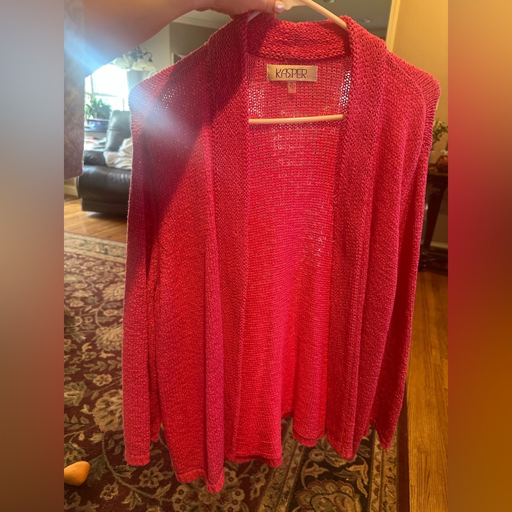 Kasper Pink  Knit Cardigan, size XL
